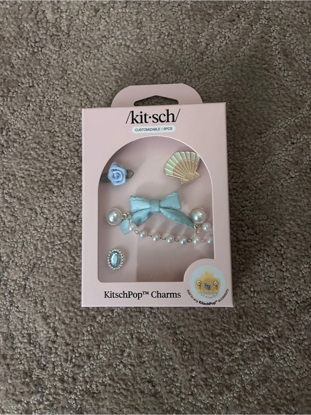 Kitsch Light Blue Pearl & Bow Hair Charm Set
